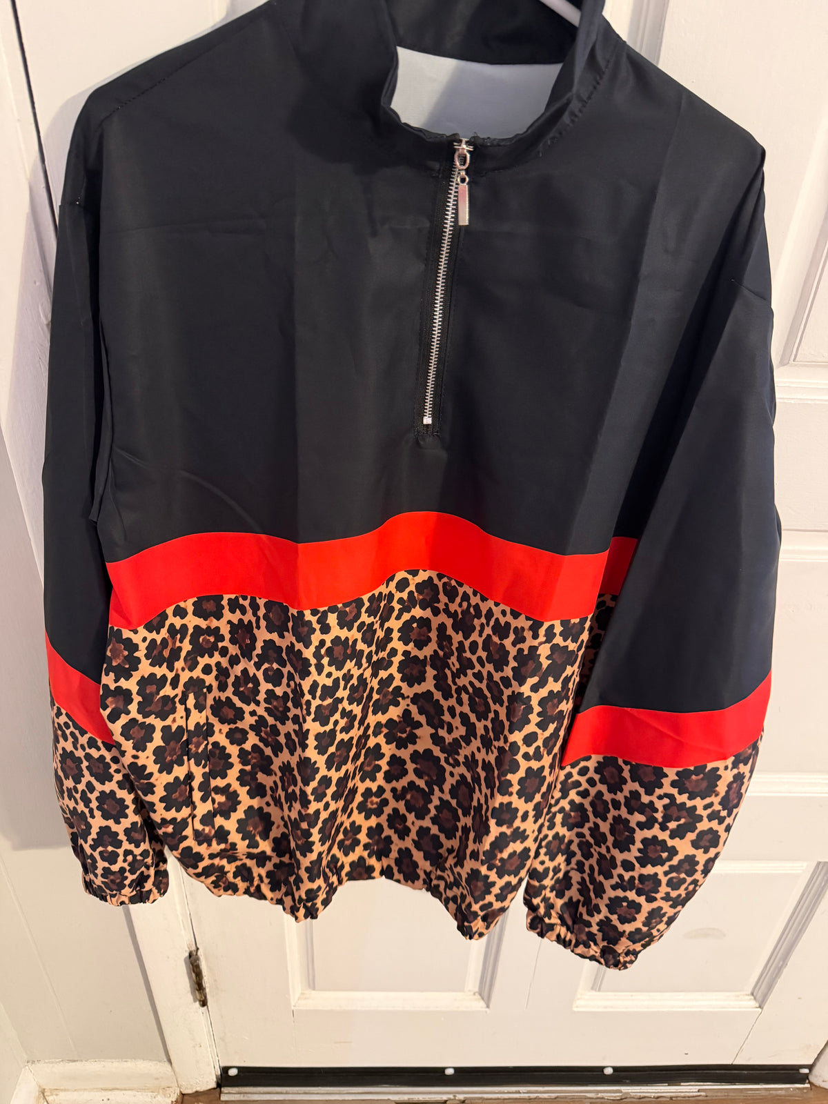 Black & Red Cheetah Print - Wind Breaker