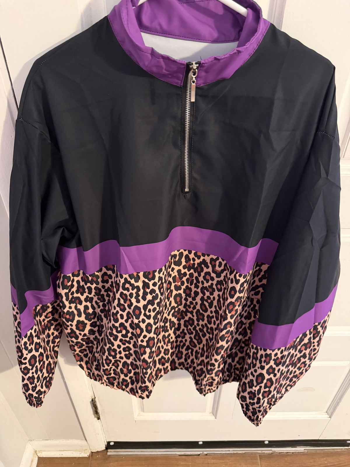 Purple Cheetah Print Wind Breaker