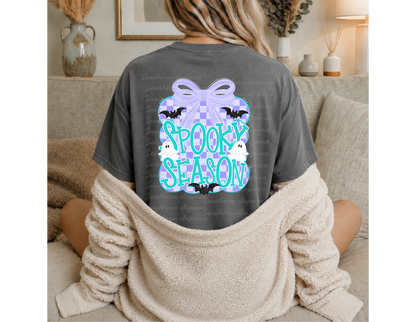 Spooky Season Bow & Ghost Comfort Colors Tee